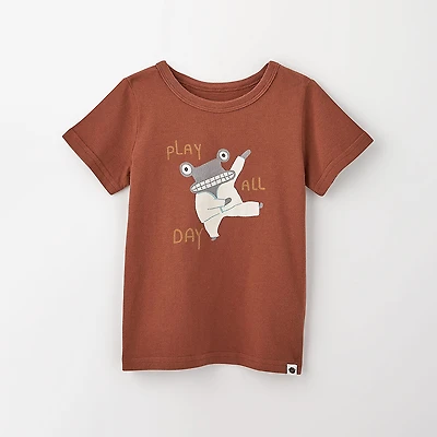 t-shirt imprimé à manches courtes brun racine RISE Little Earthling