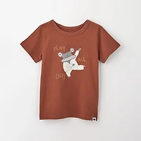 t-shirt imprimé à manches courtes brun racine RISE Little Earthling