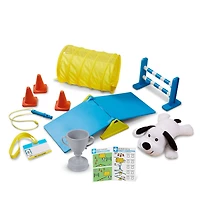 Melissa & Doug Tricks & Training - Ensemble de jeu scolaire pour chiots avec chien en peluche (12 pièces)