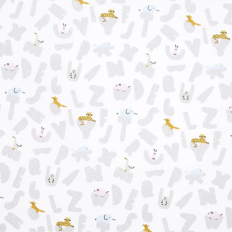 Drap De Coton Tissé - Alphabet Animaux 2Pk