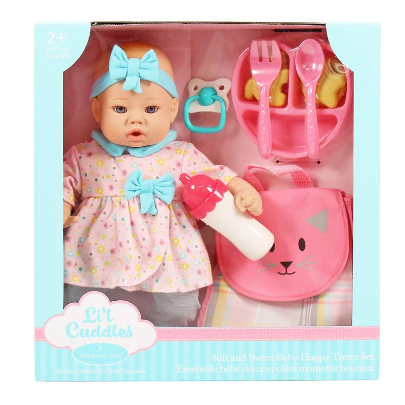 Ensemble Cadeau Poupée Bébé Li'L Cuddles De 12 Po (30,50 Cm) - Les couleurs et les motifs peuvent varier
