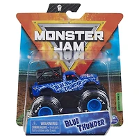 Monster Jam, Monster truck Blue Thunder officiel, véhicule en métal moulé, série Ride Trucks, échelle 1:64