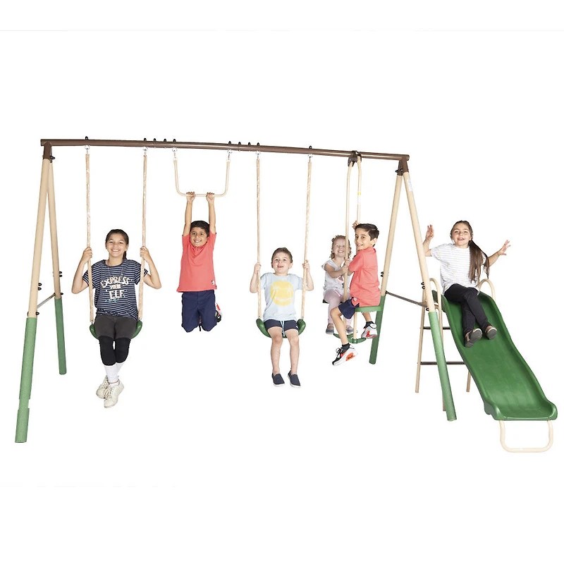 Action 4 Piece Metal Swing Set with Slide Green - R Exclusive