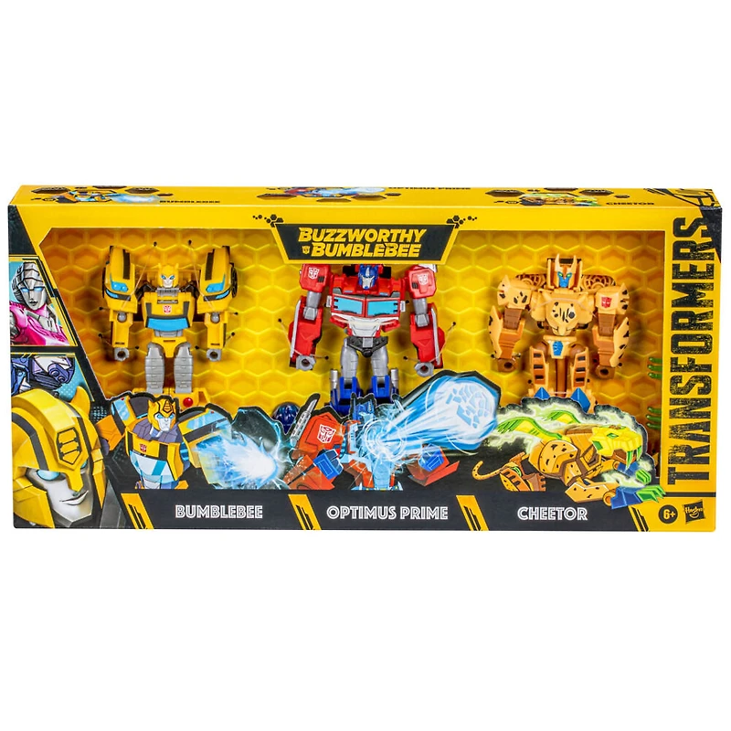 Transformers Buzzworthy Bumblebee Héros de Cybertron Pack de 3 figurines de classe Deluxe, 12,5 cm - Notre exclusivité