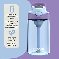 Contigo Aubrey Kids Leak-Proof Spill-Proof Water Bottle, Periwinkle Amethyst Zodiac, 14 oz