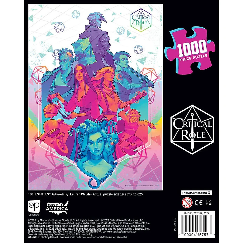 USAopoly Critical Role "Bells Hells" 1000 Piece Puzzle - English Edition