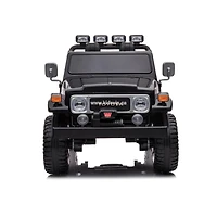 KIDSVIP Camion porteur sous licence Toyota Land Cruiser 2 places pour enfants 4X4 24V avec RC - Noir