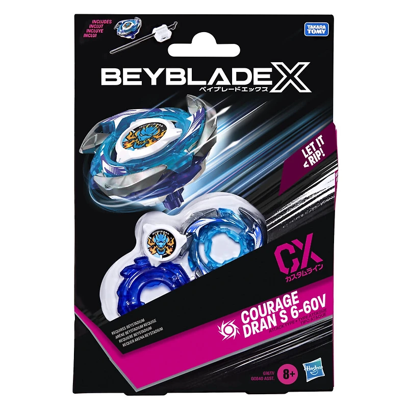 Beyblade X Starter Pack Courage Dran S 6-60V CX avec toupie et lanceur