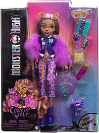 Monster High Clawdeen Wolf Fashion Doll with Pet Dog Crescent and Accessories