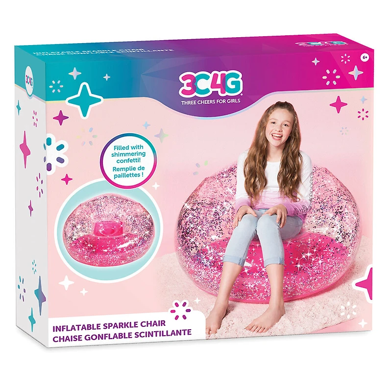 3C4G Chais de Confettis Scintillants - Rose