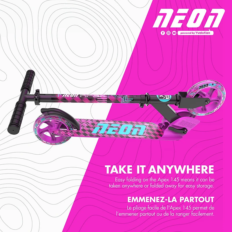 Yvolution Neon Apex 145 2-wheel scooter - Pink