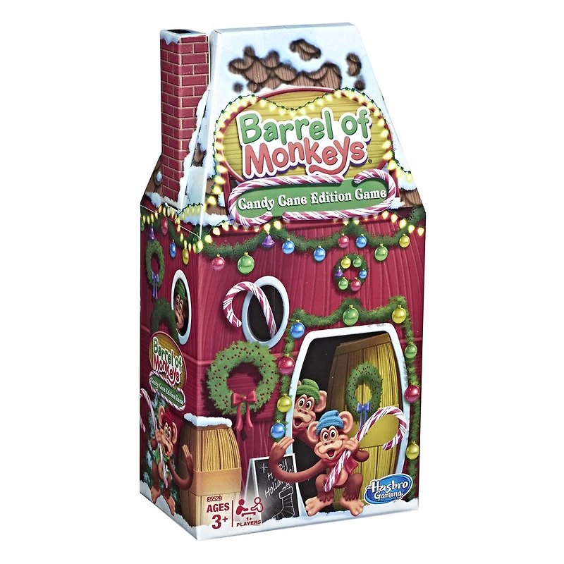 Hasbro Gaming Barrel of Monkeys: Candy Cane Holiday Edition