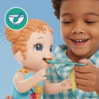 Baby Alive, Bébé petit déjeuner, avec moule à gaufre et accessoires, boit, mange et fait pipi