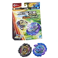 Beyblade Burst QuadDrive, Pack de 2 toupies de compétition Wrath Fafnir F7 et Berserk Linwyrm L7