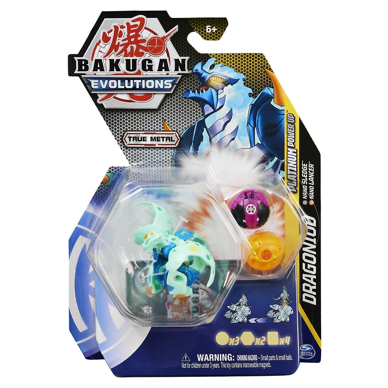 Bakugan Evolutions, Coffret Platinum Power Up Dragonoid avec Nano Sledge et Lancer