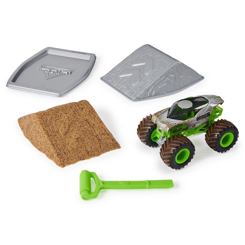 Monster Jam, Coffret débutant Monster Dirt Alien Invasion, avec 227 g de Monster Dirt et un monster truck officiel à l'échelle 1:64