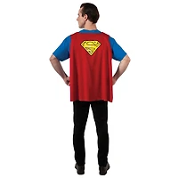 Rubies DC Comics Superheroes : T-shirt costume Superman avec cape pour adultes, homme XL
