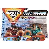 Monster Jam, Monster trucks Monster Mutt Rottweiler vs. Scooby Doo officiels qui changent de couleur en métal moul