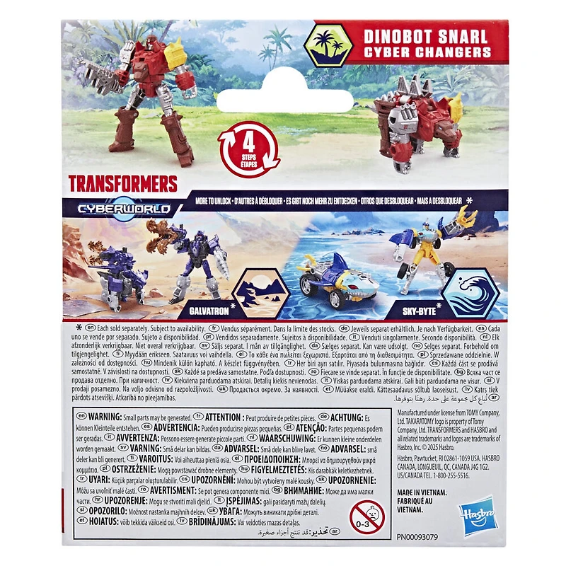 Transformers CYBERWORLD, figurine Cyber Changers Dinobot Snarl