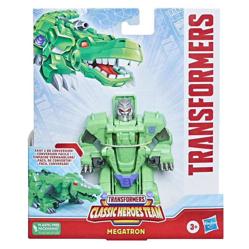 Transformers Classic Heroes Team Megatron Gator, figurine convertible de 11 cm