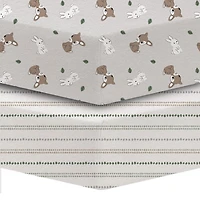 Koala Baby 2 Pack Flannel Sheet Woodland Bunny/Stripes