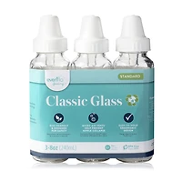 Classic Glass Baby Bottle (8oz, 3 Pack)
