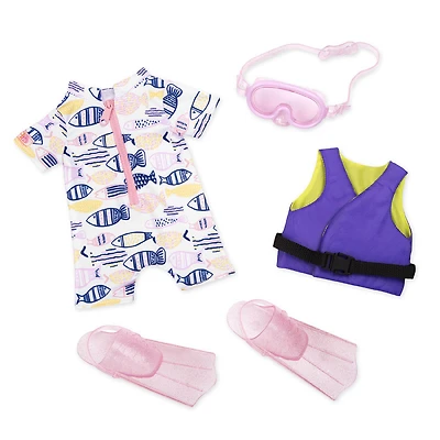Tenue et palmes de plongée pour poupée 46 cm, Underwater Wonder, Our Generation
