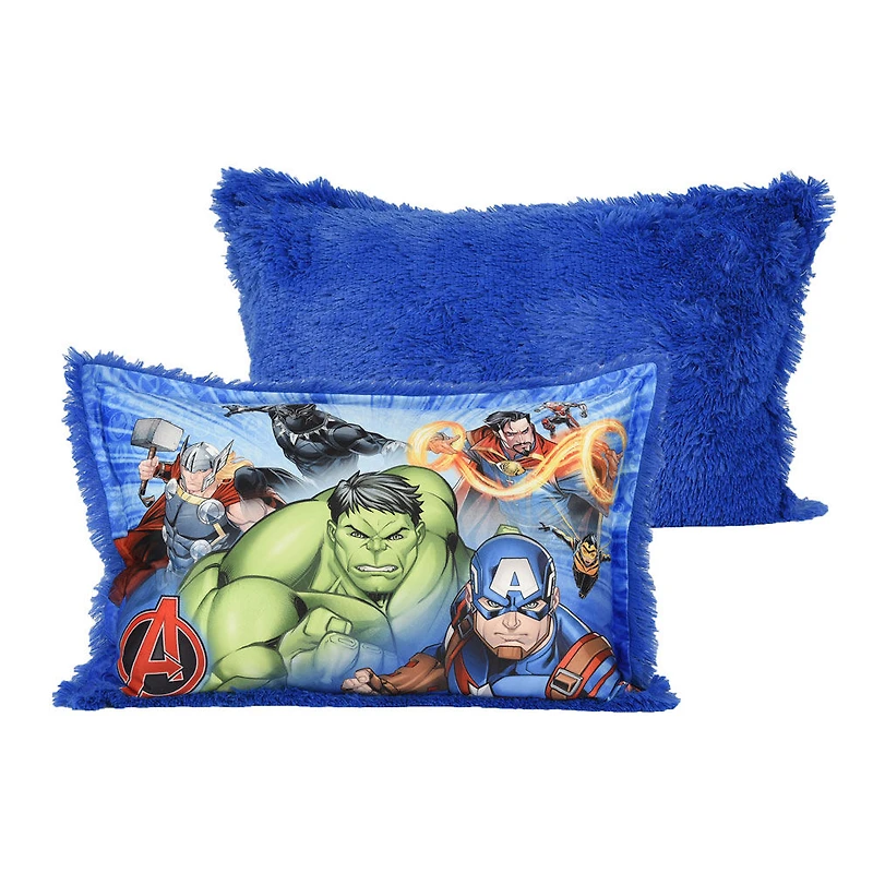 Oreiller géant en fourrure funky pour enfants Marvel Avengers, 20 po x 30 po