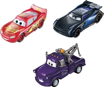 Disney Pixar Cars - Pack de 3 véhicules Color Changers -Lightning McQueen, Mater & Jackson Storm