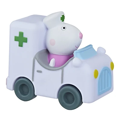 Peppa Pig Mini-véhicule, jouet préscolaire avec figurine fixe à l'intérieur (Ambulance avec Suzy Sheep)