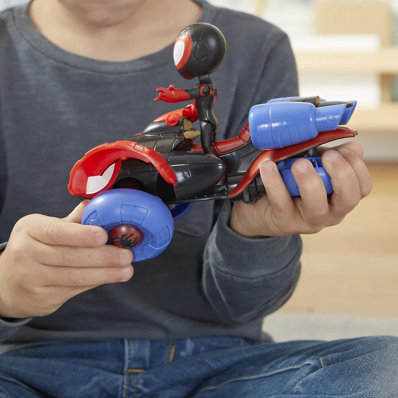 Marvel Spidey and His Amazing Friends Change 'N Go Techno-Racer Vehicle And Miles Morales