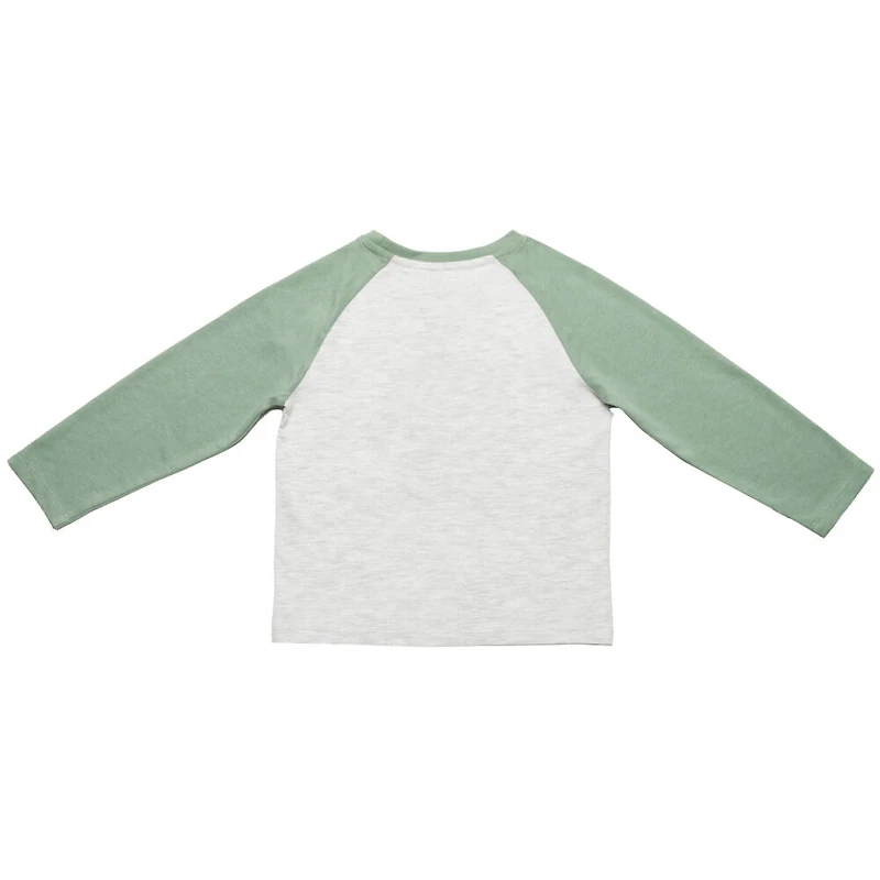 Jurassic Park - T-shirt ras du cou à manches longues raglan - blanc cassé chiné et vert - Taille 5T - Exclusivité Toys "R" Us