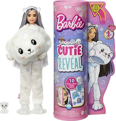 Barbie Cutie Reveal Snowflake Sparkle Doll - Polar Bear Plush Costume