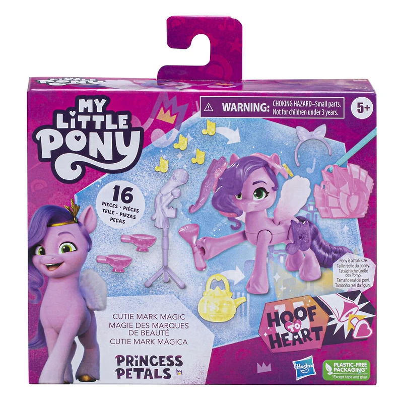 My Little Pony : Marquons les esprits, Princesse Ruby Pétales Magie des marques de beauté, poney de 7,5 cm