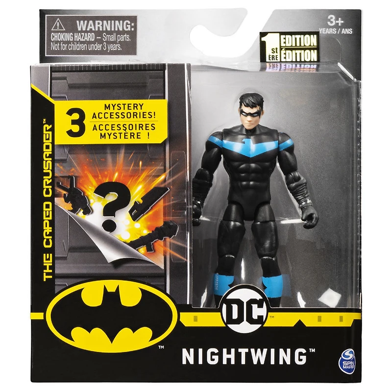 BATMAN, Figurine articulée NIGHTWING de 10 cm avec 3 accessoires mystère
