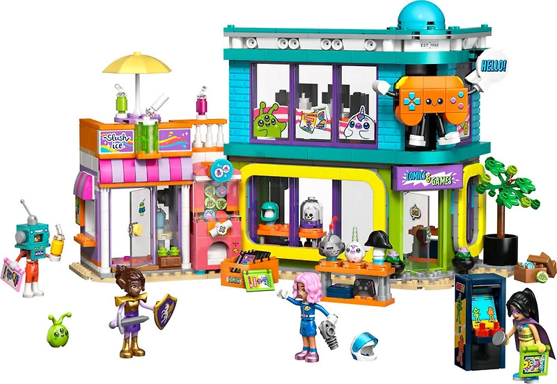 LEGO Friends La Boutique de Bandes Dessinées et de Jeux Vidéo, Ensemble de Construction, Cadeau pour Enfants, Ensemble de Jeu Créatif 42674
