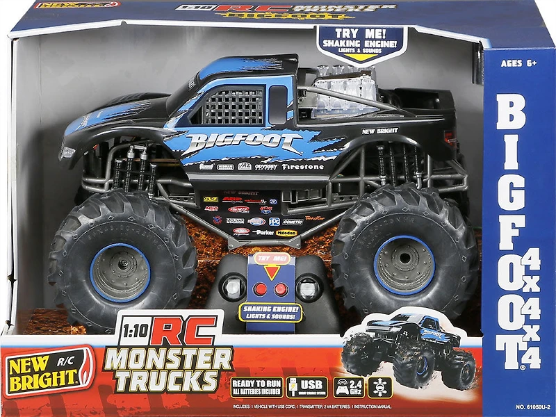 R/C 1/10 Bigfoot Camion Monstre Bleu/Noir