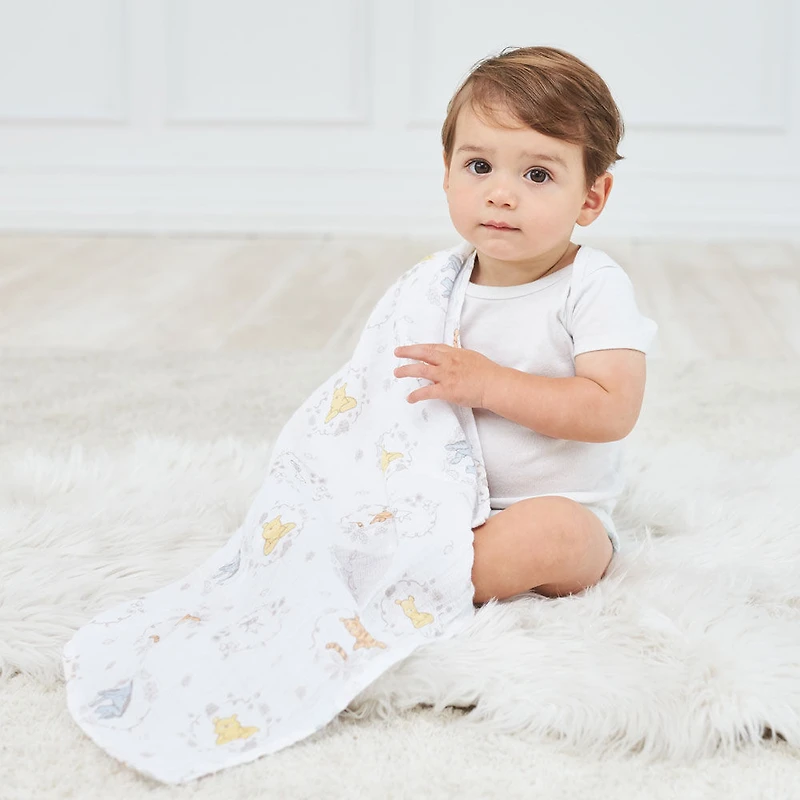 Muslin Swaddle Blk 4 Pack - Disney Winnie