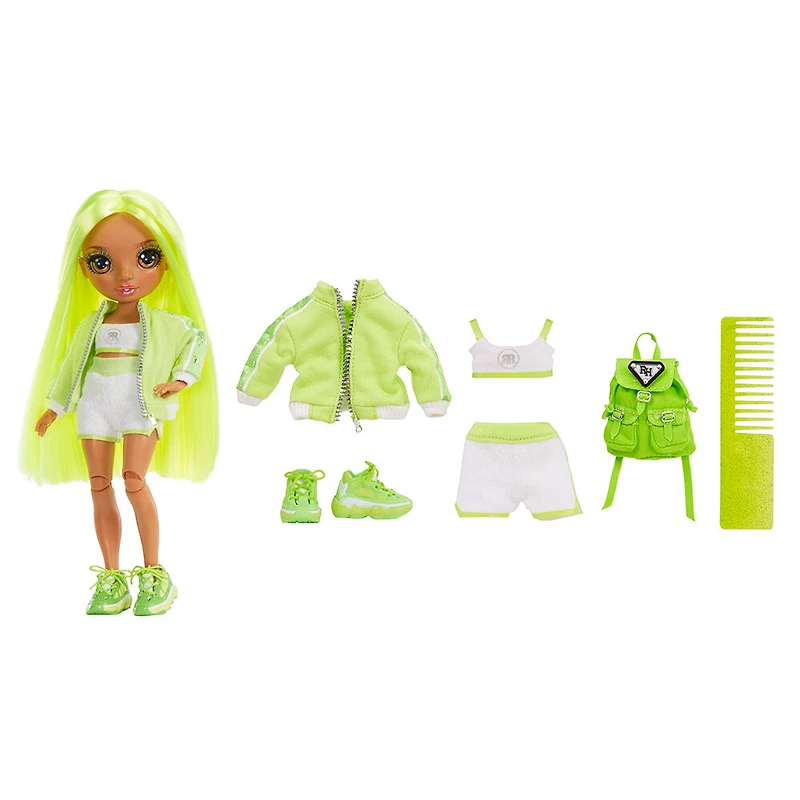 Rainbow High Jr High Karma Nichols - Poupée-mannequin de 9 po (23 cm) VERT FLUO