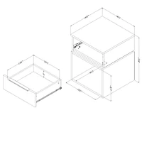 Hourra Table de chevet Orme naturel et Blanc