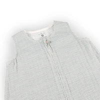 Red Rover - Cotton Muslin Sleep Bag Medium - Grey Micro Stripe