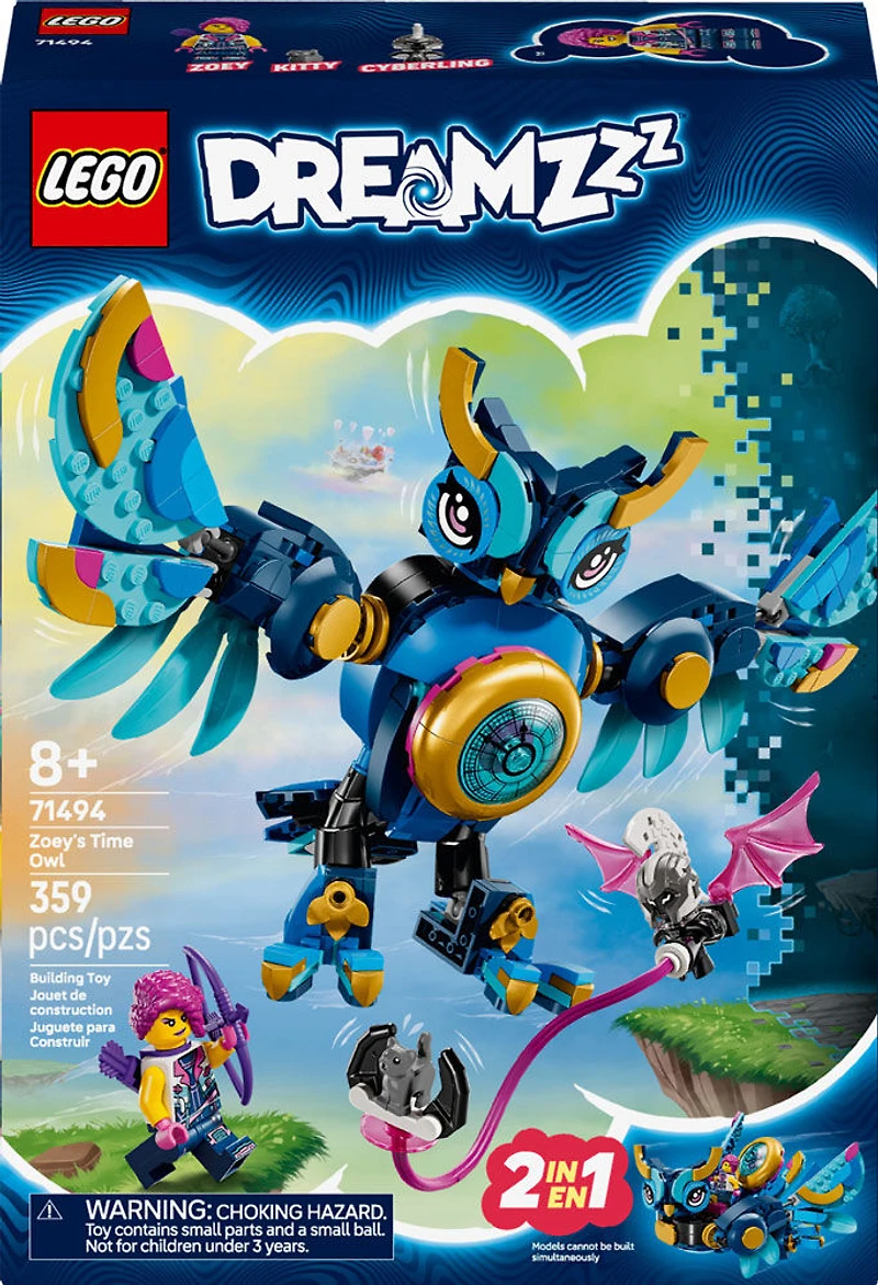 LEGO DREAMZzz Le Hibou Temporel de Zoey, Ensemble de Jeu Fantastique avec Construction d'Oiseau et Figurine 71494
