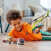 LEGO City Rescue Helicopter Transport 60343 Building Kit (215 Pieces)