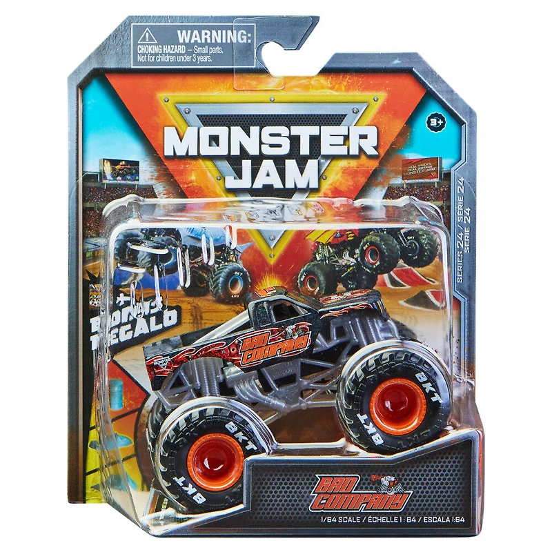 Monster Jam, Monster truck Bad Company officiel, véhicule en métal moulé, série Arena Favorites, échelle 1:64