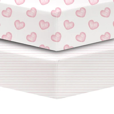 Koala Baby - Percale 2 Pk New Pink Hearts
