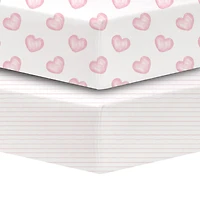 Koala Baby - Percale 2 Pk New Pink Hearts