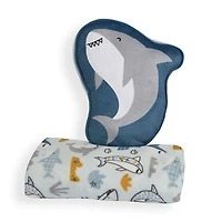 Shark Plush Throw and Pillow Set