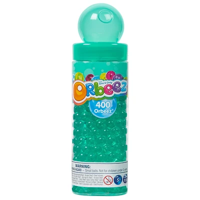 Orbeez Tubes, 400 billes Orbeez gonflées bleu canard, cuillère et boîte de transport, jouets sensoriels