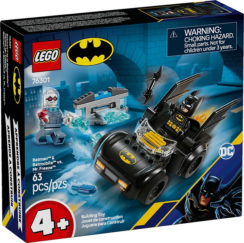 LEGO DC Batman & Batmobile vs. Mr. Freeze Toy Building Set - Superhero Batman Toy for Preschool Kids - 76301