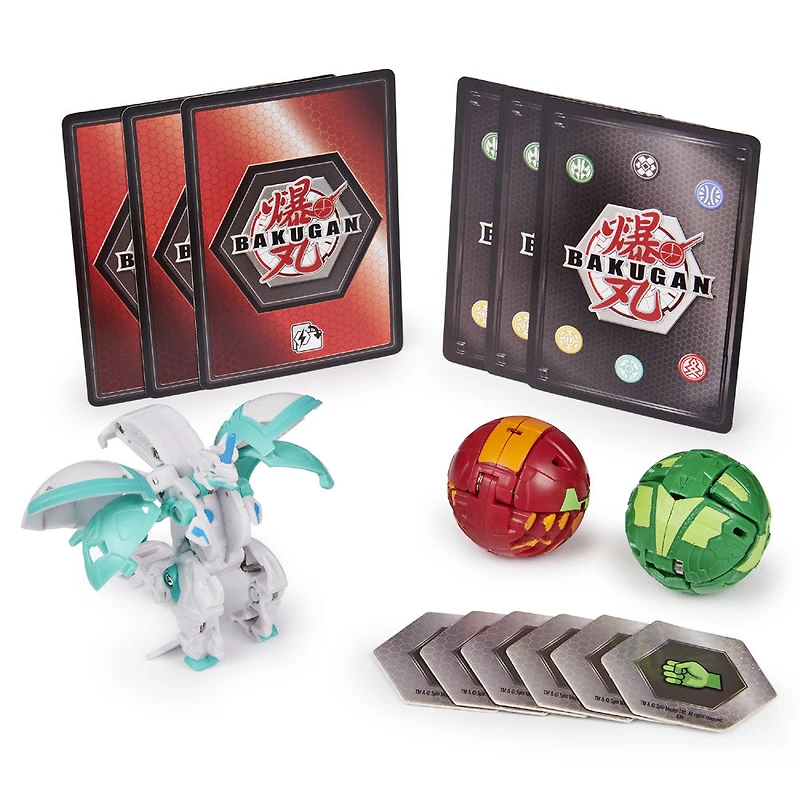 Bakugan, Starter Pack 3 personnages, Haos Hyper Dragonoid, Créatures transformables à collectionner